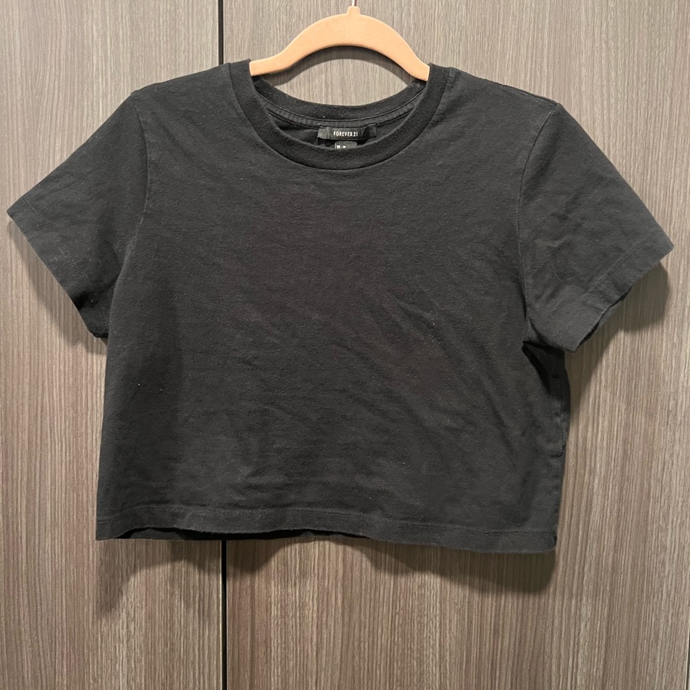 Basic black crop top